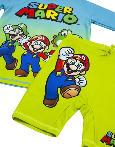 Vista 3 de Super Mario Traje de baño de dos piezas UV50 Sun Safe Top & Shorts Traje de baño