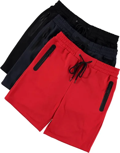Vista 3 de PURE CHAMP Pantalones cortos de felpa francesa para hombre, paquete de 3 pantalones cortos de gimnasio para hombre, pantalones cortos