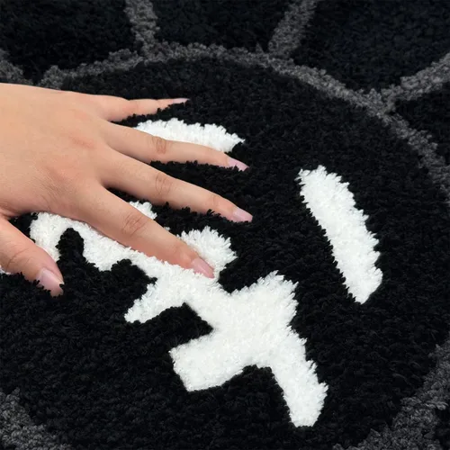 Vista 3 de Trippy Alfombra de Cara Feliz Alfombras Geniales Tufted de Secado Rápido Tapetes de Baño para Baño Antideslizantes Tapete de Baño Absorbente de Agua
