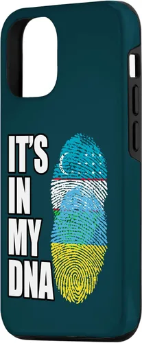 Vista 2 de Funda con bandera de ADN para iPhone 14 Uzbek And Ukrainian Mix Heritage