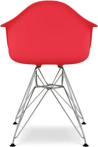 Vista 6 de Sillones Tower de plástico y acero cromado de 18 pulgadas en rojo (juego de 2)