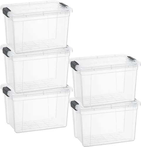 Vista 150 de Superio Mini contenedor de almacenamiento de plástico para crayón, suministros de arte y estuche de costura, organizador pequeño apilable