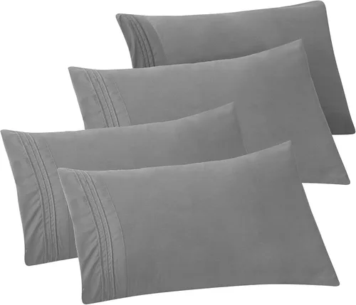 Vista 9 de Elegant Comfort Fundas de almohada sólidas de microfibra de alta calidad hotelera, tejido suave, resistente a las arrugas y a las manchas, fácil