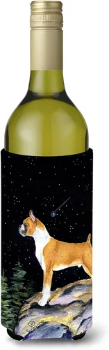 Vista 250 de Caroline's Treasures SS8447CC Starry Night English Bulldog - Enfriador para latas o botellas, lavable, funda plegable con aislamiento para bebidas