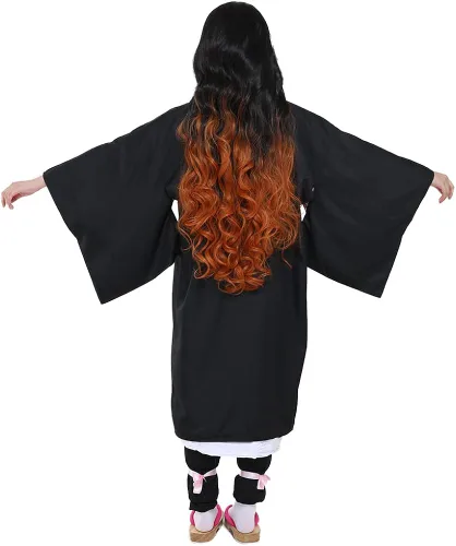 Vista 3 de miccostumes Kimono para mujer y niña, disfraz de cosplay con bambú