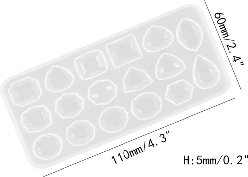 Vista 2 de Molde de silicona con piedras preciosas facetadas, 2 unidades para hacer joyas Molde de fundición de joyería de gemas,moldes de fundición