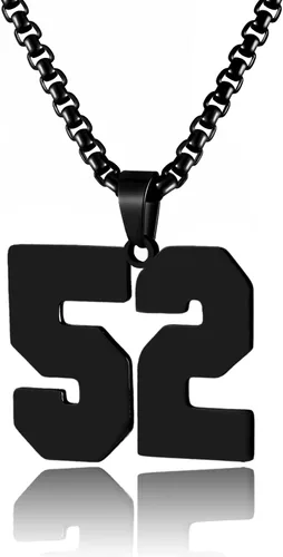 Vista 147 de Collar de Número Dorado para Hombre, Cadena de Acero Inoxidable con Colgante de Número para Atletas, Joyería Deportiva Personalizada para Niños