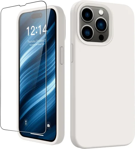 Vista 80 de bemal Funda para iPhone 14 Pro con protector de pantalla, silicona líquida de ajuste delgado, forro de microfibra suave, diseñada para mujeres