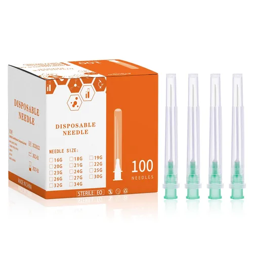 Vista 12 de Agujas desechables estériles de 20Ga 1.5 pulgadas/38 mm, envueltas individualmente, paquete de 100 Envuelto individu