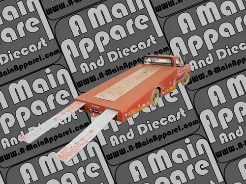 Vista 3 de 1970 F-350 Rampa Camión Rojo Imprimación (Roja) Cartilla de Cerkchop's Chop Shop 1/18 Modelo fundido a troquel por Acme A1801416