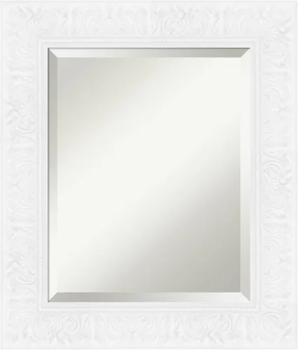 Vista 25 de Amanti Art - Espejo de baño blanco para sobre lavabo, espejo de tocador rectangular blanco de 35x45 para gabinete, marco moderno extragrande, se