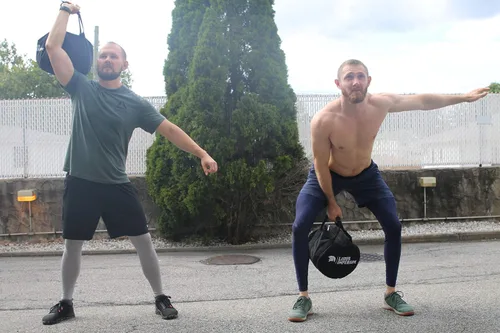 Vista 6 de Saco de arena ajustable con pesas rusas – Pesas rusas, sacos de arena de entrenamiento resistentes para entrenamiento, fitness, entrenamiento