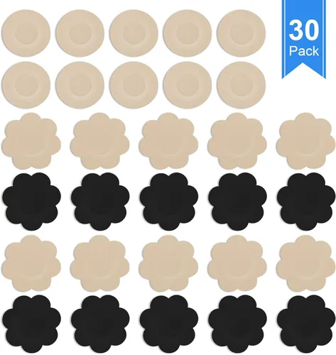 Vista 4 de Syhood Nipple Breast Covers Self Adhesive Disposable Flower Shape Nipple Pasties Stickers for Women Girls Ladies Party Dress