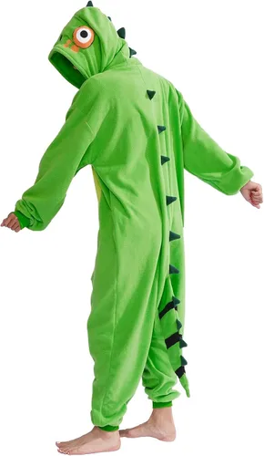 Vista 4 de ofodoing Adult Lizard Onesie Animal One-piece Pajamas Cosplay Homewear Sleepwear Jumpsuit Costume for Women Men