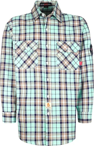 Vista 7 de BOCOMAL Camisas FR para hombre, resistentes al fuego, peso ligero, NFPA2112, camisa de soldadura ignífuga, acabado repelente al agua y al aceite