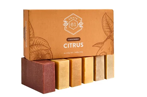 Vista 2 de Crate 61 Organics, Hecho a mano en Canadá, jabón en barra natural de proceso frío a base de plantas, con aceites esenciales de primera calidad, piel