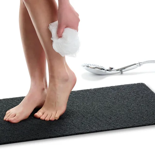 Vista 159 de Enkosi Alfombra de ducha antideslizante Loofah para suelos de ducha, bañera, baños, zonas húmedas, alfombrilla de baño acolchada con agujeros