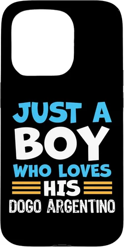Vista 14 de Just a Boy who Loves his Dogo Argentino Case for iPhone 16