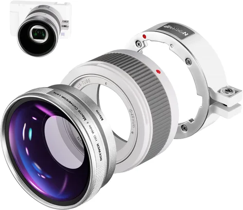 Vista 9 de NEEWER Lente gran angular compatible con Sony ZV-1 II (ZV-1 M2), 2 en 1 HD 18mm gran angular + lente macro adicional 10X con tubo de extensión