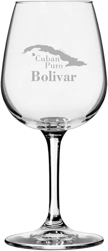 Vista 15 de Cuaba - Copa de vino multiusos con temática de cigarro cubano grabada de 12.75 onzas
