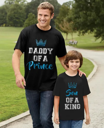Vista 2 de Camisas a juego para papá e hijo, trajes para el día del padre y el príncipe