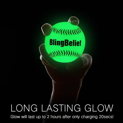 Vista 4 de Béisbol súper brillante que brilla en la oscuridad, pelota de fútbol, voleibol, fútbol, béisbol luminoso iluminado, fútbol