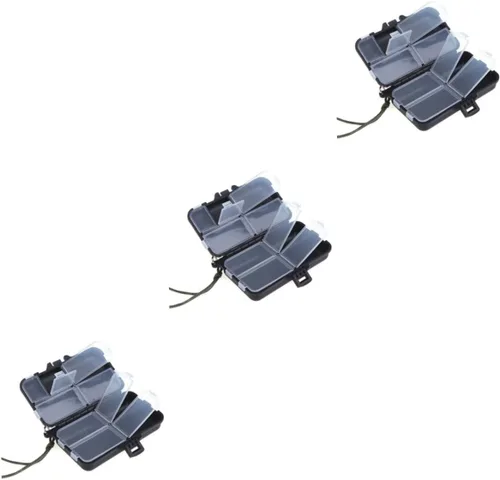 Vista 8 de INOOMP Caja de almacenamiento rosa para accesorios de pesca con mosca, caja de aparejos de pesca de plástico, 9 compartimentos