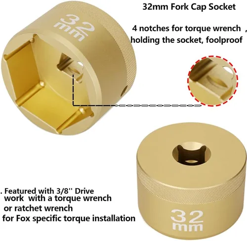 Vista 4 de Zócalo plano de 1.260 in 1.260 in Chaflán Socket 1.260 in Socket plano para Fox 36 38 40 Tapa superior de la horquilla