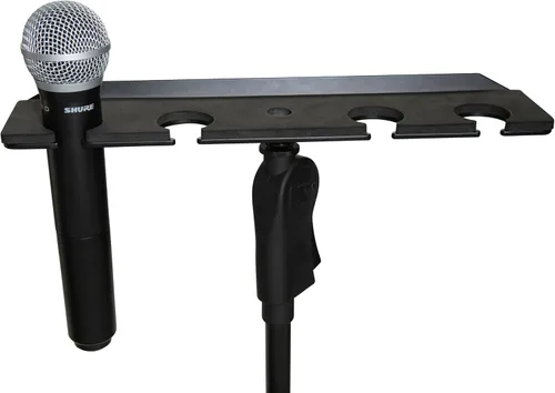Vista 6 de Gator Frameworks Soporte múltiple para sujetar a (4) micrófonos con cable o inalámbrico (GFW-MIC-4TRAY)