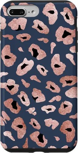 Vista 12 de Rose Leopard Print Blue Cheetah Jaguar Pattern Case for iPhone 17