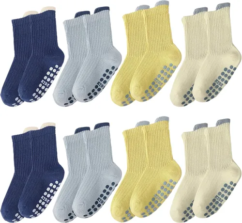 Vista 8 de 6/8 Pairs Toddler Baby Grippy Socks, Cute Seamless Non Slip Grip Ankle Socks for Toddler Girls Boys Kids, 1-5 Y