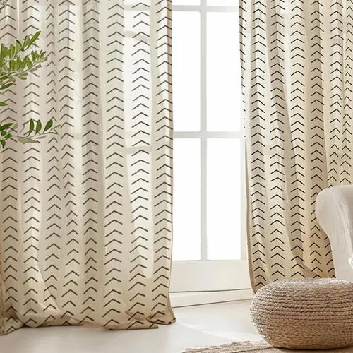 Vista 7 de jinchan Cortinas de lino bohemias para sala de estar, cortinas semitransparentes para dormitorio, 63 pulgadas de largo, cortinas de granja