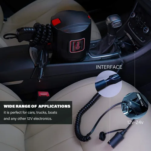 Vista 6 de GOODSMANN HID - Foco de barco de 12 V CC con cable de extensión para encendedor de cigarrillos de coche de 10 pies