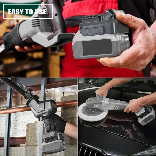 Vista 7 de aikeec Adaptador de batería compatible con Dewalt a compatible con Miwaulkee, puerto de carga USB/Tipo-C, convertidor de batería de 18 V/20 V