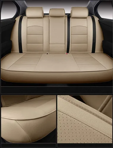 Vista 3 de OASIS AUTO Z Fundas de Asiento de Cuero de Ajuste Personalizado para Impreza y Crosstrek 2012-2022 (12-16 Impreza y 13-17 Crosstrek, TAN)