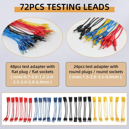 Vista 3 de Kit de cables de prueba de circuito automotriz, 104 piezas multímetro multifunción sonda eléctrica kit de prueba con estuche de transporte negro