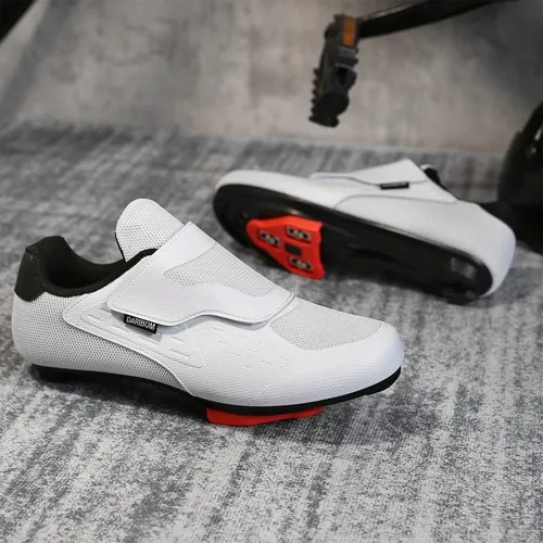 Vista 4 de Zapatos de ciclismo unisex compatibles con zapatos Peloton, zapatos de ciclismo de carretera para interiores para hombres y mujeres, preinstalados