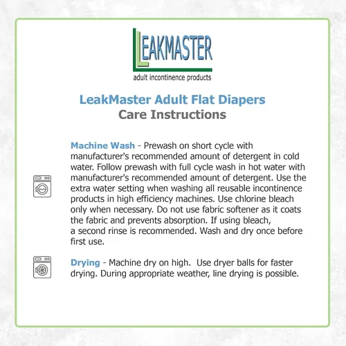 Vista 7 de LeakMaster Pañales de tela para adultos, pañales planos de tejido de muselina 100% algodón, para uso con alfileres o sujetadores, solución
