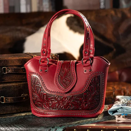 Vista 8 de Montana West Bolso de mano occidental para mujer, bolso de hombro oculto con funda desmontable