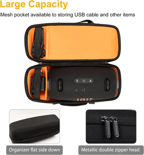 Vista 3 de Funda rígida compatible con altavoz Bluetooth JBL Xtreme 4/Xtreme 3, bolsa de almacenamiento de transporte de viaje con correa de hombro de repuesto