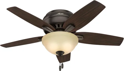 Vista 17 de Hunter Fan Company, 51082 Newsome Ventilador de techo de perfil bajo de níquel cepillado de 42 pulgadas con kit de luz LED y cadena de tracción