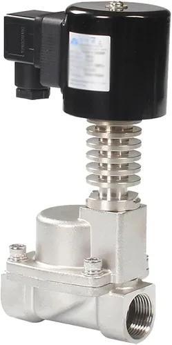 Vista 2 de 2 way normal closed solenoid valve G1/2" 220V AC Orifice 15mm 300 Celsius high temperature stainless steel 0.5-16bar