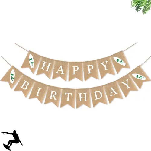 Vista 5 de Cartel de feliz cumpleaños de tabla de surf