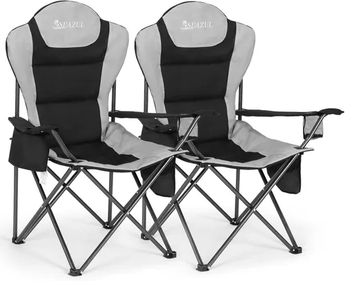 Vista 10 de Seazul Sillas de camping para adultos, silla de campamento, sillas plegables para exteriores, soporta 380 libras, sillas portátiles de viaje