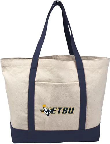 Vista 191 de Campus Lab Bolsa de lona con logotipo primario colegiado con bolsillo externo, bolsa de hombro reutilizable para ir de compras, playa Águilas A&m
