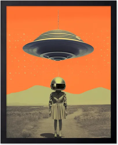 Vista 84 de Poster Master Póster OVNI – Impresión de mujer enmascarada – Arte extraterrestre – Arte surrealista – Arte de ciencia ficción – Regalo para hombres
