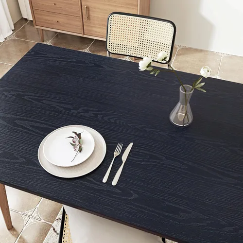 Vista 3 de WESTICK Papel tapiz de madera azul oscuro, para despegar y pegar, impermeable, papel de contacto de grano de madera azul marino para cocina