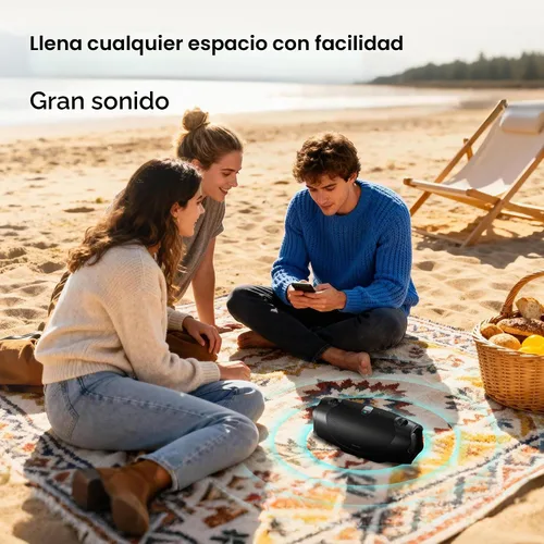 Vista 4 de Hisense FlexBoom - Altavoz Bluetooth portátil, IP67 impermeable, a prueba de polvo y golpes, hasta 80 W de gran sonido, Bluetooth 6.0, Auracast, TWS