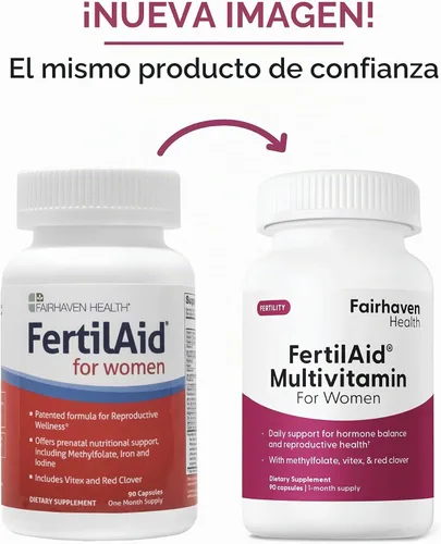Vista 8 de Fairhaven Health FertilAid para mujeres Suplementos de fertilidad con vitaminas prenatales para mujeres Concepción para ella con Vitex y ácido