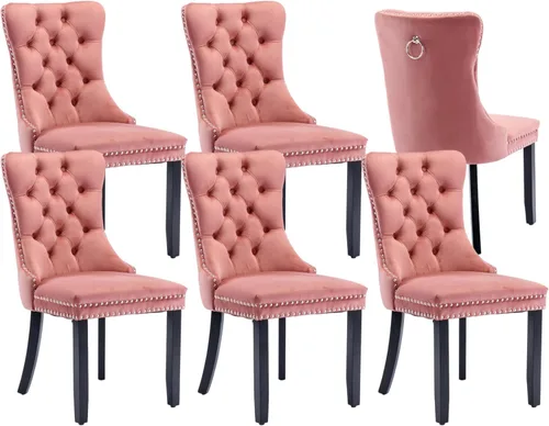 Vista 100 de Juego de 2 sillas de comedor de terciopelo beige, sillas de comedor tapizadas beige01
